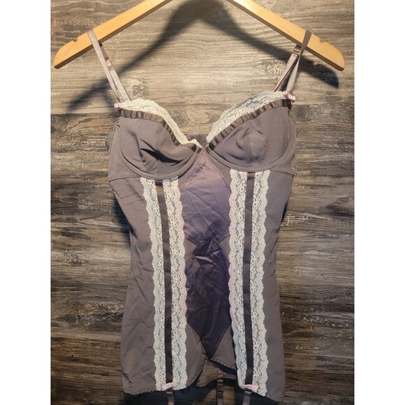 Victoria’s Secret Very Sexy 34C Lace Balconette Bustier Bra Gray And Light Pink - Picture 1 of 5